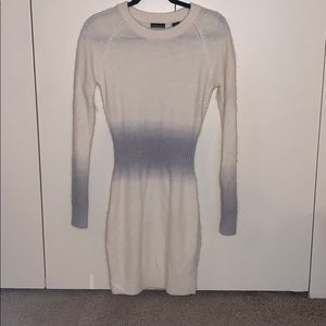 Moda Int’l creme/gray ombré angora sweater dress